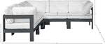 Nizuc - Outdoor Patio 5 Piece Modular Sectional With Gray Frame