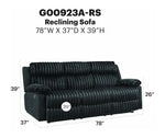 Glory Furniture - Plush - Reclining Sofa With Table And LED Belt