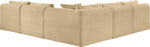 Shaggy - 5 Piece Modular Corner Armless Sectional