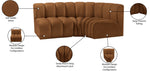 Arc - Velvet 3 Piece Sofa - Saddle
