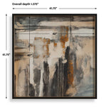 Landslide - Framed Abstract Print - Black / Brass / Gold / Gray / Orange / White / Yellow