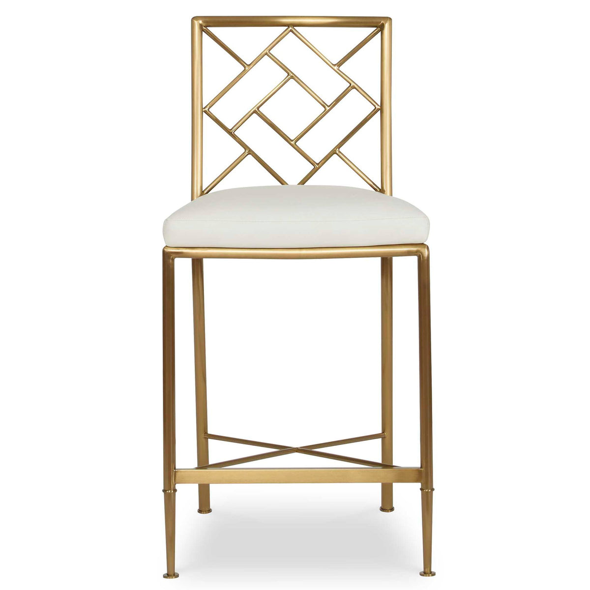 Fretwork - Counter Stool - Brass / White