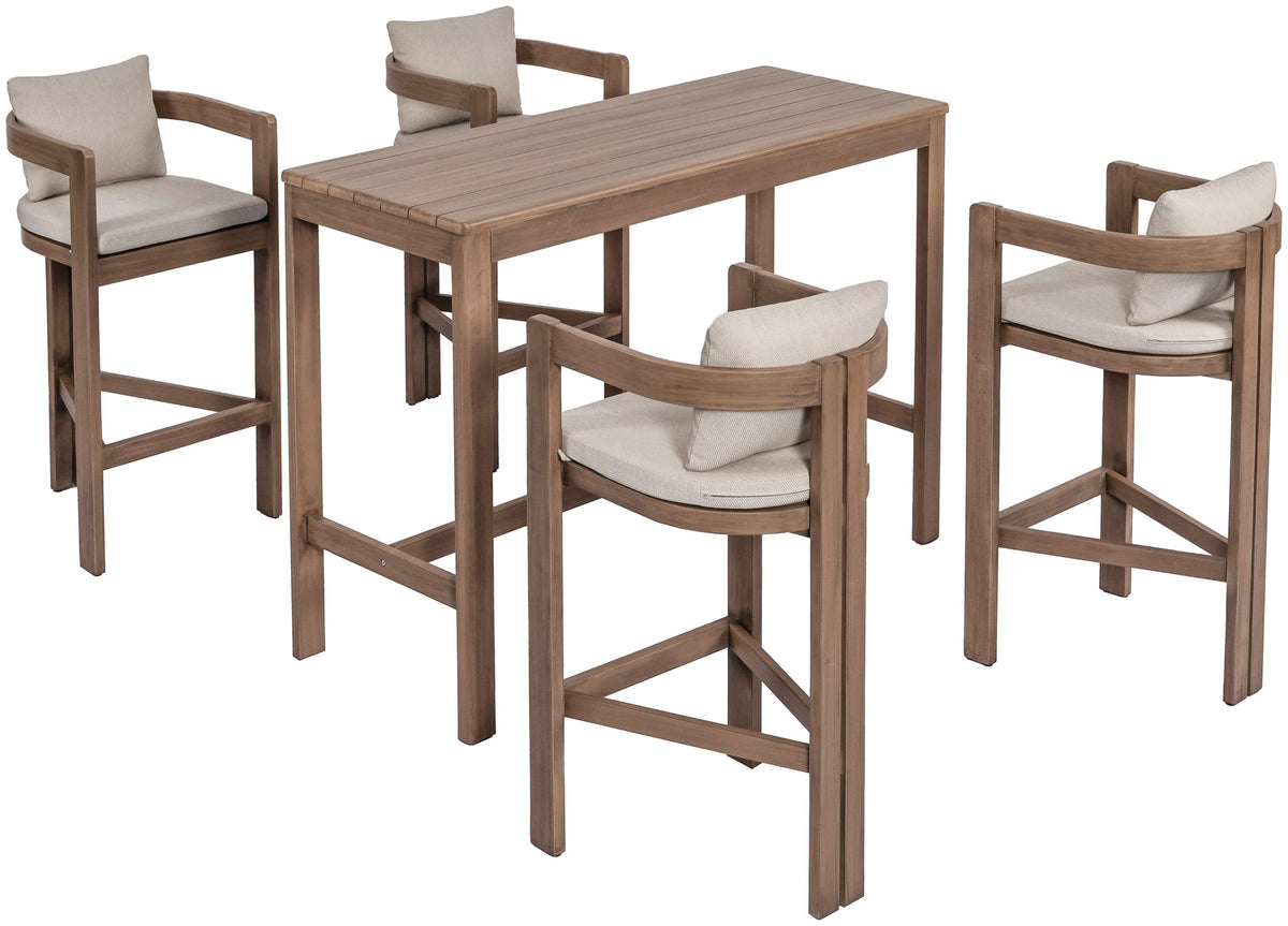 Newport - Acacia Wood Outdoor Patio Bar Table