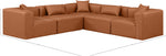 Cube - 5 Piece Modular Corner Sectional - Cognac