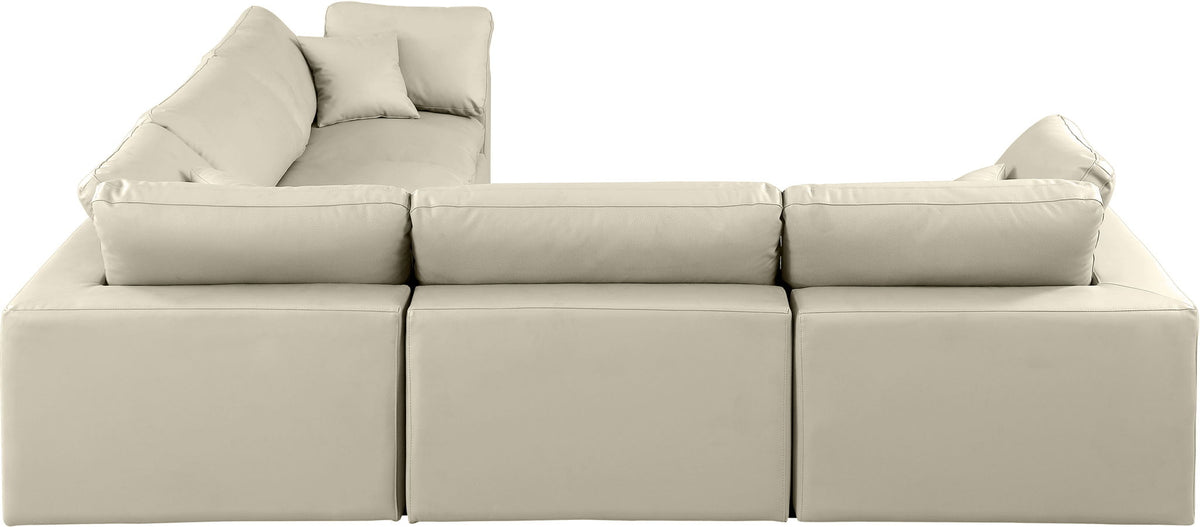Comfy - 5 Piece Faux Leather Modular Corner Sectional
