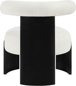 Calder - Linen Textured Fabric Upholstered Accent Chair - Painted Black Base