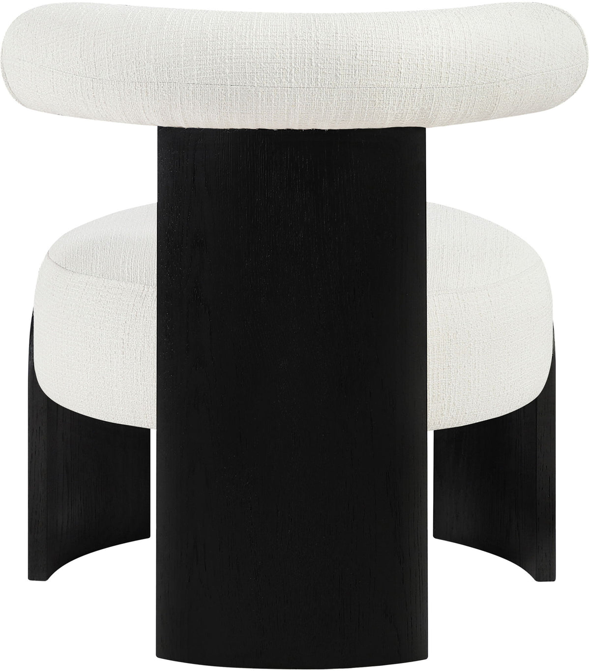 Calder - Linen Textured Fabric Upholstered Accent Chair - Painted Black Base