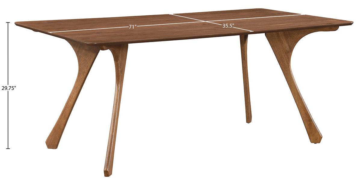 Glenwood - 71" Solid Wood And Walnut Veneer Dining Table - Brown