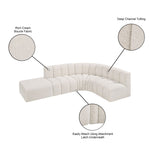 Arc - Boucle Fabric 5 Piece Corner Modular Sofa