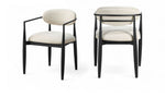 Riccio - Fabric Dining Arm Chair (Set of 2) - Black Frame