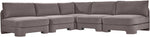 Hammond - Velvet Performance Fabric Upholstered 5 Piece Armless Sectional