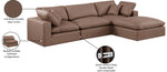 Comfy - 4 Piece Faux Leather Modular Sectional With Chaise