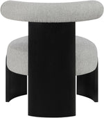 Calder - Linen Textured Fabric Upholstered Accent Chair - Painted Black Base