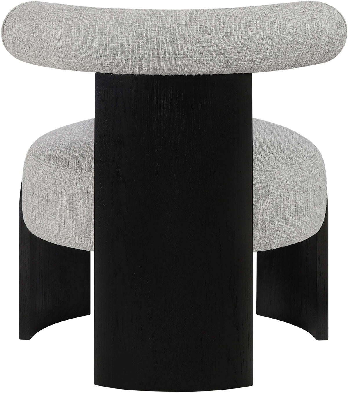 Calder - Linen Textured Fabric Upholstered Accent Chair - Painted Black Base