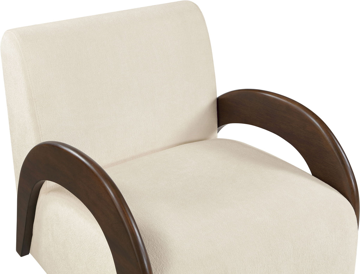 Neria - Chenille Fabric Upholstered Swivel Accent Chair - Painted Brown Base
