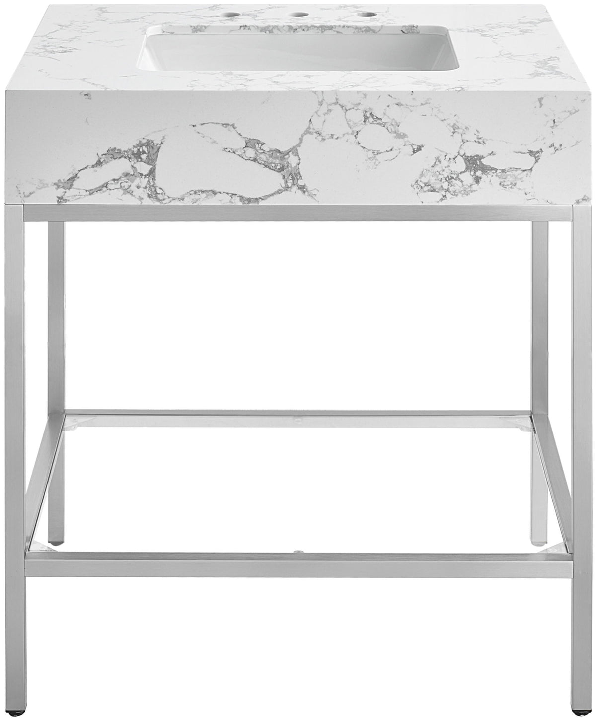 Marmo - Engineered Marble Bathroom Vanity With Chrome Base