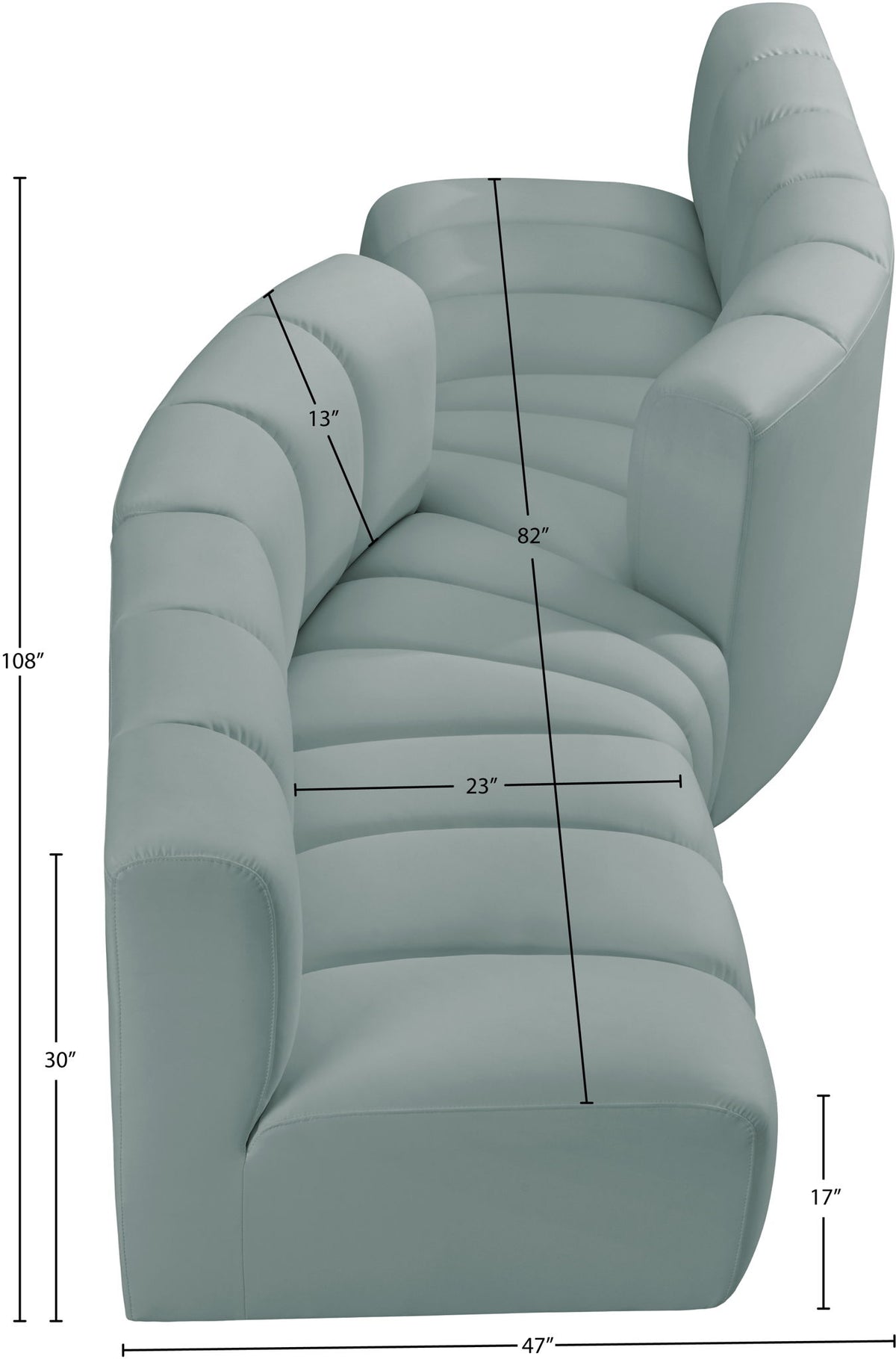 Arc - Faux Leather 4 Piece Sofa