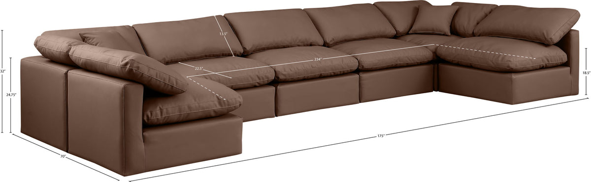 Indulge - Faux Leather 7 Piece Modular U-Shaped Sectional