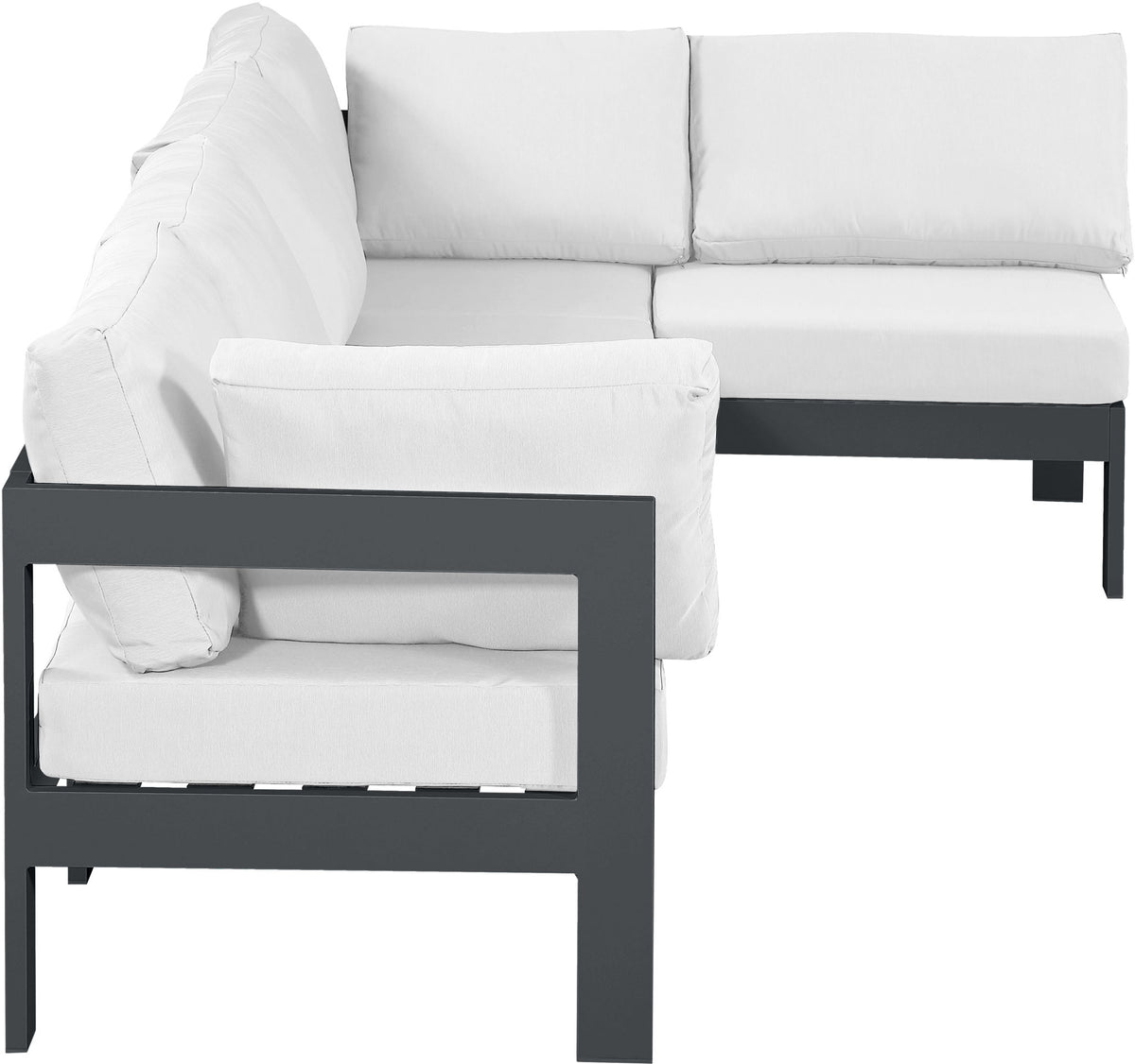 Nizuc - Outdoor Patio 5 Piece Modular Sectional With Gray Frame