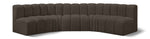 Arc - Boucle Fabric 5 Piece U-Shaped Modular Sofa
