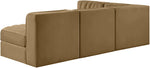 Rummi - Armless Velvet Performance Fabric Upholstered 4 Piece Modular Sectional