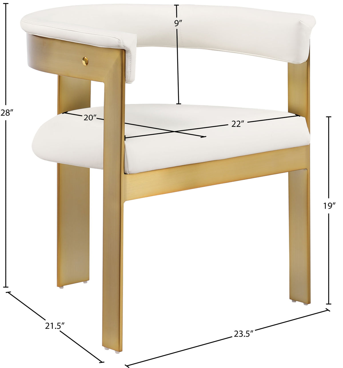 Romeo - Faux Leather Dining Chair With Gold Base (Set of 2)
