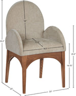 Waldorf - Chenille Dining Arm Chair With Brown Legs
