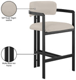 Aurum - Vegan Leather Upholstered Counter Stool - Taupe