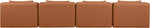 Cube - Modular 4 Piece Armless Sofa - Cognac