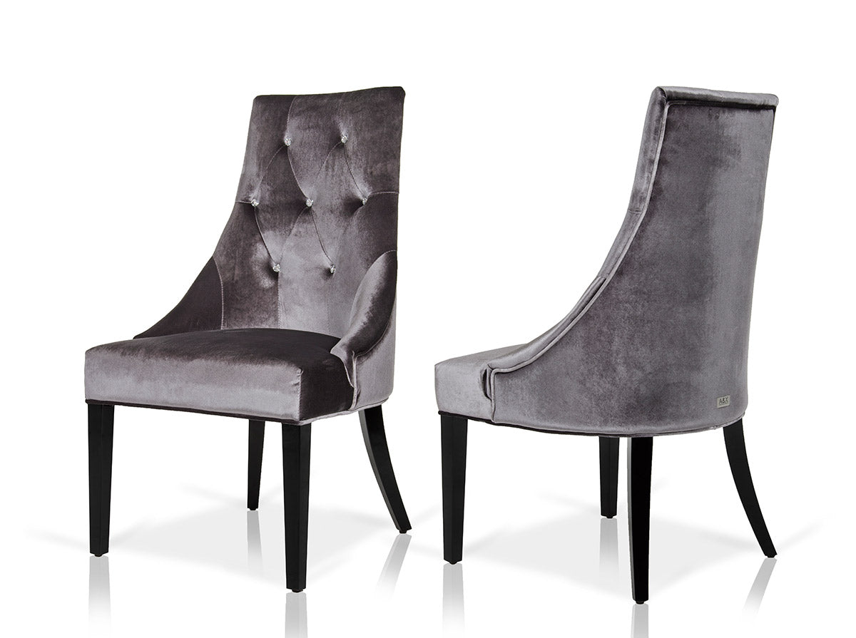 Charlotte - Grey Velour Dining Chair (Set of 2) by VIG Furniture - View 6