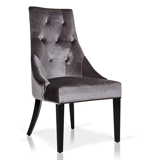Charlotte - Grey Velour Dining Chair (Set of 2) by VIG Furniture - View 7