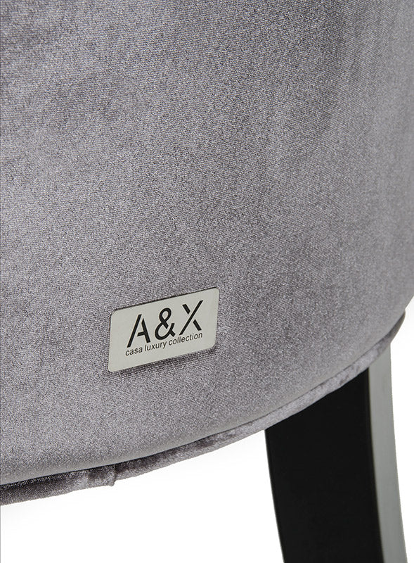 Charlotte - Grey Velour Dining Chair (Set of 2) by VIG Furniture - View 2