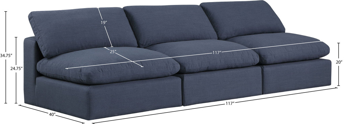 Comfy - Linen Modular Armless Sofa 3 Seats