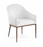 Ferro - Upholstered Dining Arm Chair With Brushed Bronze Legs