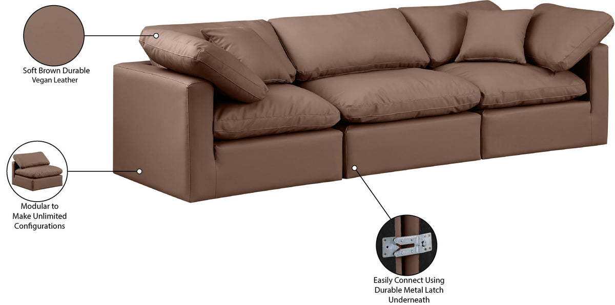 Indulge - Faux Leather 3 Seat Modular Sofa