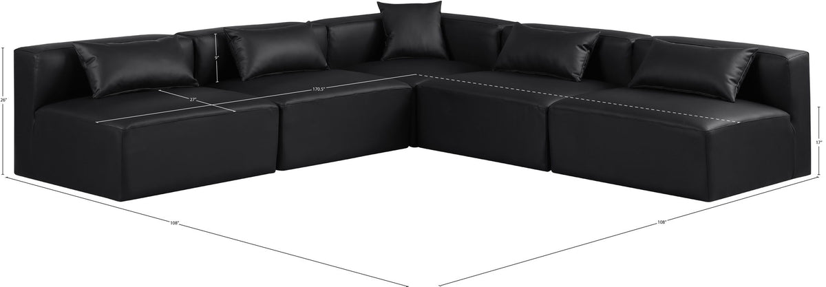 Cube - 5 Piece Modular Corner Armless Sectional