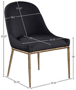 Ferro - Upholstered Dining Side Chair With Brushed Gold Legs