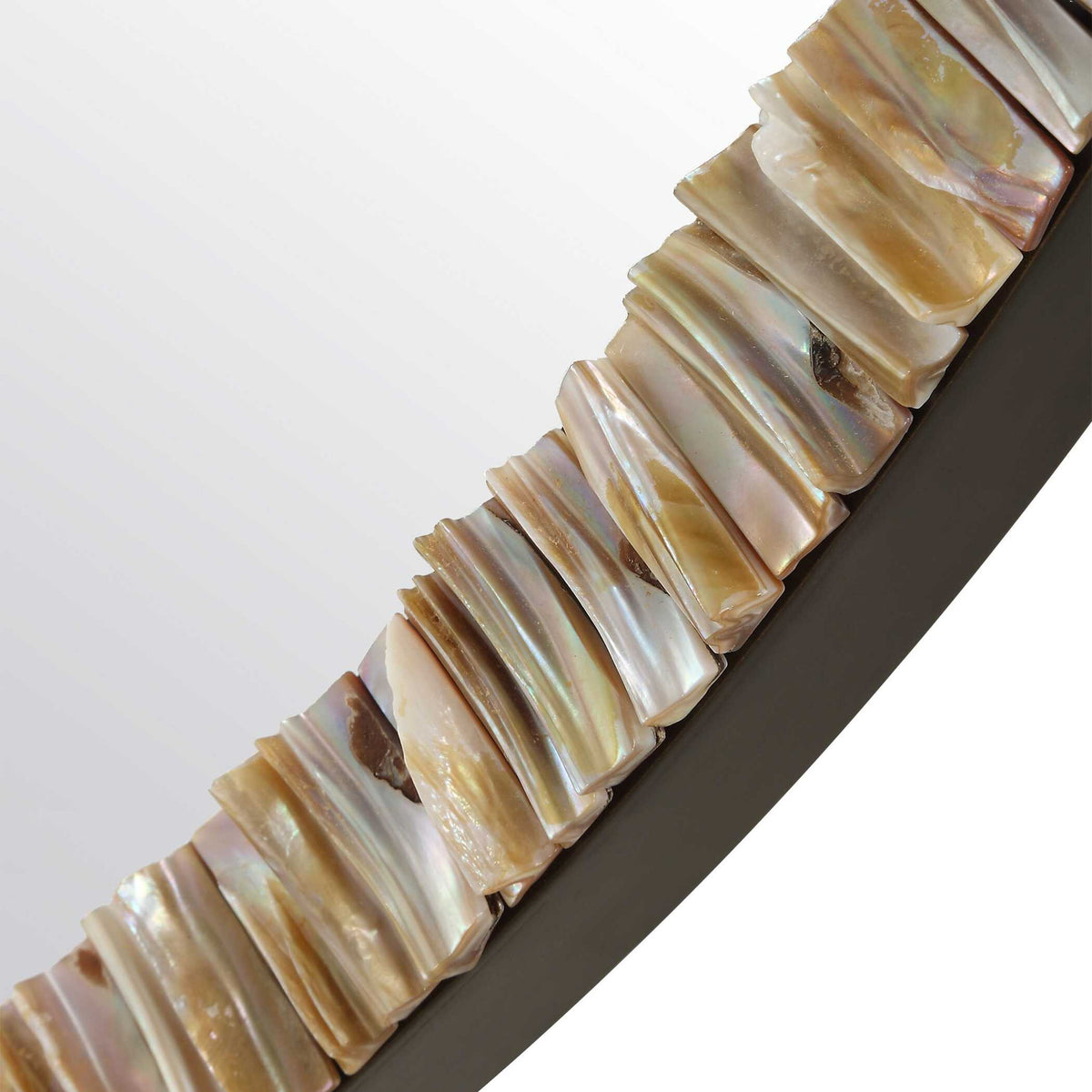 Odeon - Shell Inlay Round Mirror - Bronze