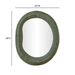 Orpheus - 22" x 28" Ribbed Fiberglass Thick Wall Mirror - Forest Green