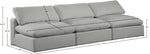 Comfy - Linen Modular Armless Sofa 3 Seats