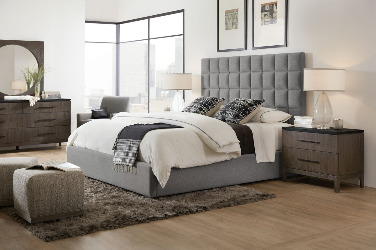 Mir-Avent - San Marcos Stone Top Nightstand - Dark Gray / Dark Brown