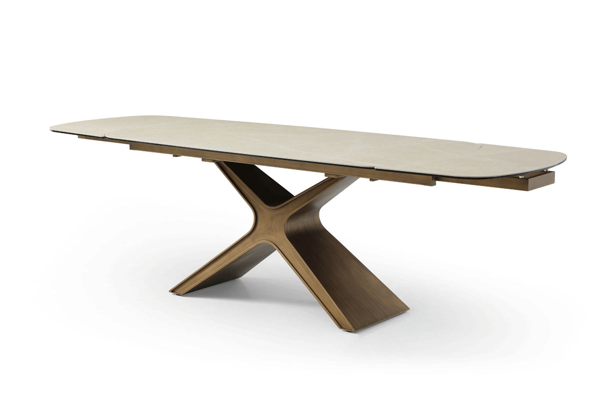 9368 - Dining Table With Extensions - Taupe
