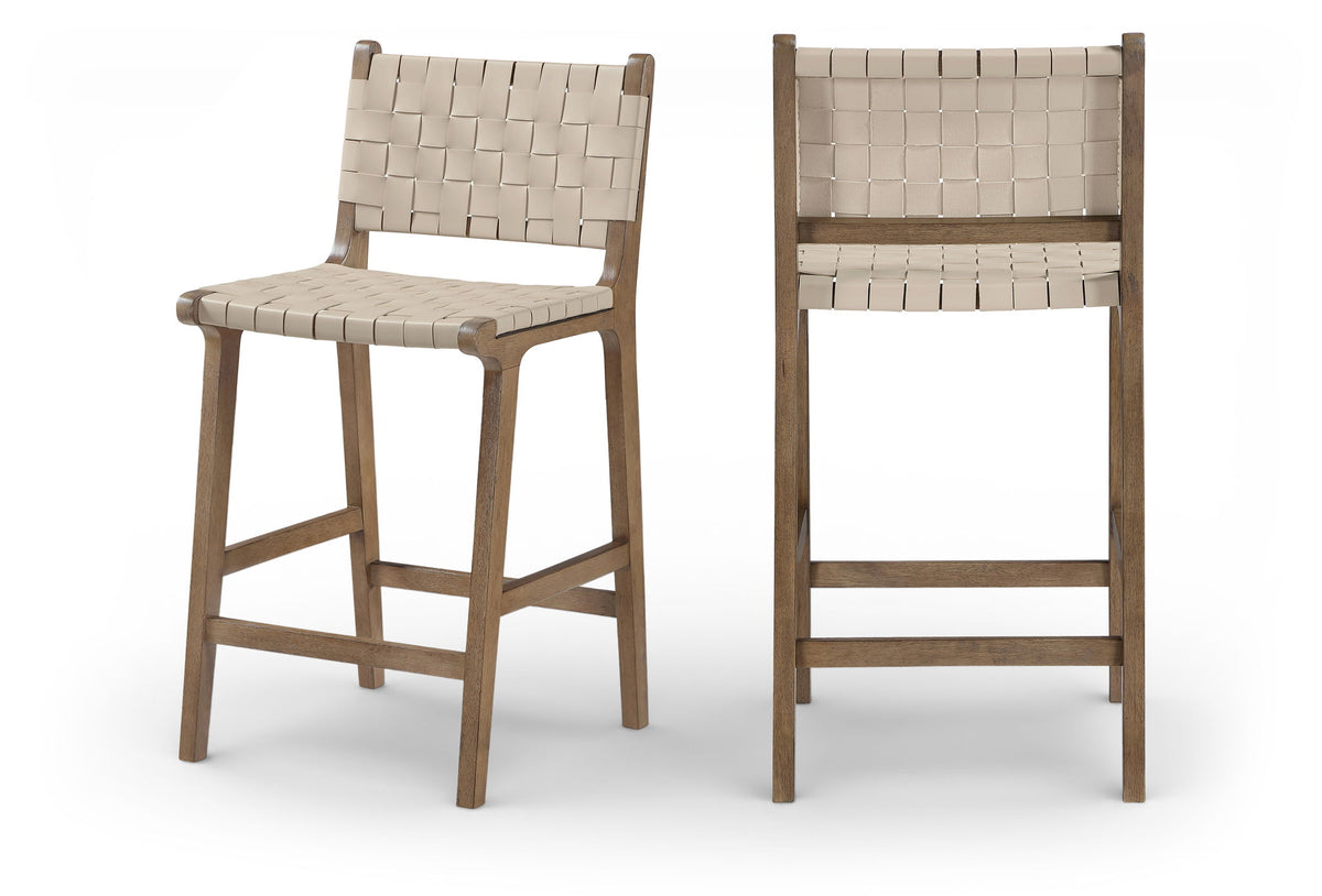 Entwine - Vegan Leather Upholstered Counter Stool - Painted Brown