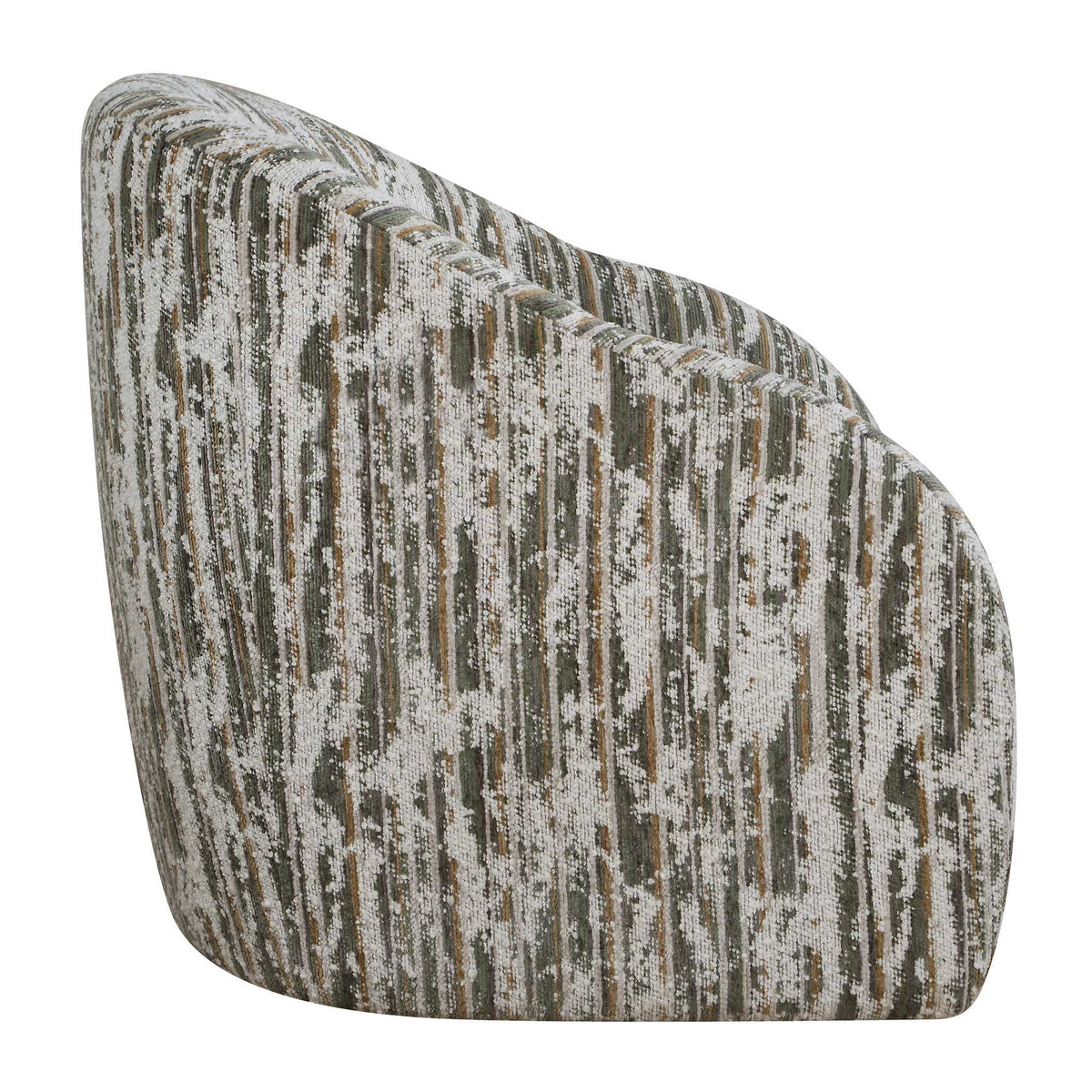 Mari - Boucle Swivel Chair - Green / White