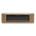Camdill - 80" TV Stand With Electric Fireplace - Light Brown