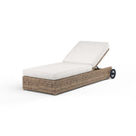 Havana - Adjustable Chaise, With Self Welt - Canvas Flax / Dark Brown