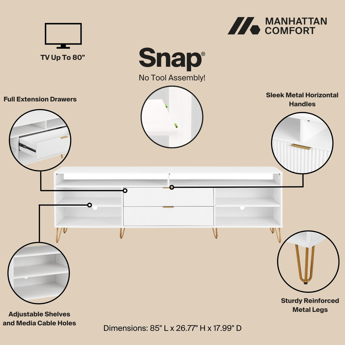 Manhattan Dumbo - Fluted TV Stand