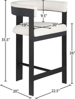 Romeo - Faux Leather Counter Stool With Black Base (Set of 2)