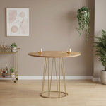Santorini - Mid-Century Round Wood 48" Pedestal Base Dining Table Seats Up To 4 - Light Cashew / Natural