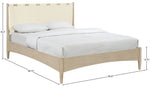 Santos - Vegan Leather Headboard And Wood Bed - Waxed Natural Frame